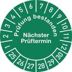 Mehrjahresprüfplakette D.30mm Prüfung bestanden 25-30 Folie Btl.a 100 St.