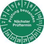 Mehrjahresprüfplakette D.30mm Prüfung bestanden 26-31 Folie Btl.a 100 St.