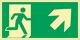 Rettungszeichen, NW-Nr.: 9000477439 re.aufwärts B.297xH.148mm, grün/weiß nachleuchtend ASR A1.3/DIN EN ISO 7010, Folie selbstklebend  