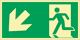 Rettungszeichen, NW-Nr.: 9000477446 li. abwärts B.297xH.148mm, Hochformat grün/weiß ASR A1.3/DIN EN ISO 7010, Folie selbstklebend  