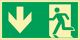 Rettungszeichen DIN EN ISO 7010 L297xB148mm Notausgang Querf./m.Figur Folie