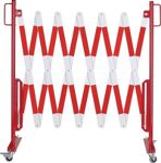 Scherengitter L4000xH1000mm m.Rollenfüßen rot/weiß