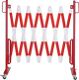 Scherengitter L4000xH1000mm m.Rollenfüßen rot/weiß