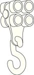 Laufrolle f.C-Profil 40x40mm 8-fach m.Haken