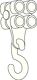 Laufrolle f.C-Profil 40x40mm 8-fach m.Haken