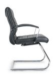 Besuchersessel Leder/Kunstleder schwarz m.Armlehnen,starr Sitz-B.480xT460mm