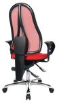 Bürodrehstuhl m.Permanentkontakt rot/rot 460-560mm m.Rl.TOPSTAR