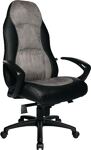 Chefsessel Kunstleder/Microfaser schwarz/grau m.Knie-Wipptechnik 420-500mm