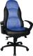 Chefsessel Kunstleder/Microfaser schwarz/blau m.Knie-Wipptechnik 420-500mm