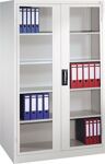 Flügeltürenschrank H1950xB1200xT400mm lichtgrau/lichtgrau 4 BD Sichtfenstert.C+P