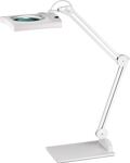 LED-Lupenleuchte Glaslinse 190,5mm (7,5") Standfuß weiß Abdeck.,eckiger Kopf
