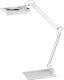 LED-Lupenleuchte Glaslinse 190,5mm (7,5") Standfuß weiß Abdeck.,eckiger Kopf