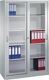 Schiebetürenschrank H1950xB1200xT500mm lichtgrau/enzianblau 4Fbd.Sichtfenstert.