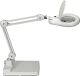 LED-Lupenleuchte Glaslinse 127mm (5 Zoll) Standfuß weiß m.Abdeckung,runder Kopf