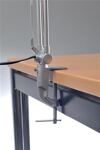 Schreibtischleuchte, NW-Nr.: 9000483099 Ku. silber m.Standfuß, u.Tischklemme m.Leuchtmittel Ausladung, max.630mm  