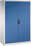 Flügeltürenschrank H1950xB1200xT600mm weißaluminium/schwarzgrau 4 BD C+P