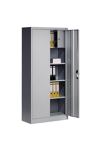 Flügeltürenschrank H1950xB930xT400mm lichtgrau /enzianblau 3 BD Schließfach C+P