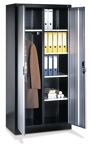 Garderobenschrank m.Hut-BD u.Kleiderstange H1950xB930xT400mm weißalu./grau 2Abt.
