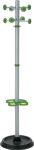 Garderobenständer silber, NW-Nr.: 9106483212 H.1780mm Gestell D.50mm, mit Schirmring grün Kunststoff-Fuß-D.420mm, m. Abtropfschale  