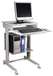 PC-Arbeitstisch stabiles, NW-Nr.: 9000483256 Stahlprofilgestell Tisch-, platte aus melaminharz- beschichteter Spanplatte, grau H1000xB600xT500mm  