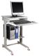 PC-Arbeitstisch stabiles, NW-Nr.: 9000483256 Stahlprofilgestell Tisch-, platte aus melaminharz- beschichteter Spanplatte, grau H1000xB600xT500mm