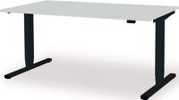 Schreibtisch levero H650-1250xB1600xT800mm anthrazitgrau/lichtgrau elektr.MAUSER