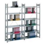 Steckregal silber H2350xB750xT600mm Büro Anbauregal 7 Stahlböden Trgf.90kg