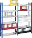 Büroregal enzianblau H1750xB1000xT300mm Büro Grundregal 5Stahlböd.verz.Trgf.60kg