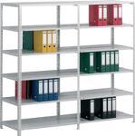 Schraubregal Büro H2900xB750xT300mm Anbauregal eins. verz. silber