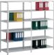 Schraubregal Büro H2900xB750xT600mm Grundregal zweiseitig verz. silber