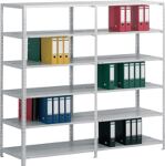 Schraubregal Büro H2550xB1000xT600mm Grundregal zweiseitig verz. silber