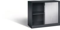 Rollladenschrank H897xB1000xT435mm schwarzgrau/ weißalu.1Fachböden
