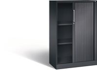 Rollladenschrank H1292xB800xT435mm schwarzgrau 2Fachböden