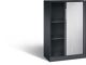 Rollladenschrank H1292xB800xT435mm schwarzgrau/ weißalu.2Fachböden