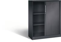 Rollladenschrank H1292xB1000xT435mm schwarzgrau 2Fachböden