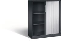 Rollladenschrank H1292xB1000xT435mm schwarzgrau/ weißalu.2Fachböden
