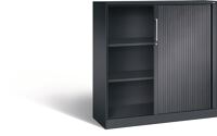 Rollladenschrank H1292xB1200xT435mm schwarzgrau 2Fachböden