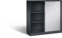 Rollladenschrank H1292xB1200xT435mm schwarzgrau/ weißalu.2Fachböden