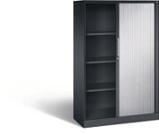 Rollladenschrank H1617xB1000xT435mm schwarzgrau/ weißalu.3Fachböden
