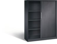 Rollladenschrank H1617xB1200xT435mm schwarzgrau 3Fachböden