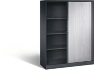 Rollladenschrank H1617xB1200xT435mm schwarzgrau/ weißalu.3Fachböden