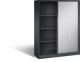 Rollladenschrank H1617xB1200xT435mm schwarzgrau/ weißalu.3Fachböden