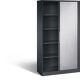 Rollladenschrank H1980xB1000xT435mm schwarzgrau/ weißalu.4Fachböden C+P