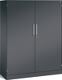 Flügeltürenschrank H1617xB1200xT435mm schwarzgrau/schwarzgrau 3 BD C+P