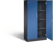 Flügeltürenschrank H1617xB800xT435mm schwarzgrau/enzianblau 3 BD C+P
