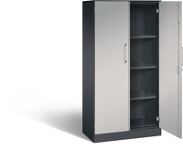 Flügeltürenschrank H1617xB1000xT435mm schwarzgrau/weißalu.3 BD C+P