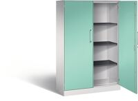 Flügeltürenschrank H1617xB800xT435mm lichtgrau/lichtgrün 3 BD C+P