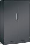 Flügeltürenschrank H1617xB1000xT435mm schwarzgrau/schwarzgrau 3 BD C+P
