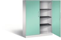 Flügeltürenschrank H1617xB1200xT435mm lichtgrau/lichtgrün 3 BD C+P