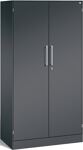 Flügeltürenschrank H1617xB800xT435mm schwarzgrau/schwarzgrau 3 BD C+P